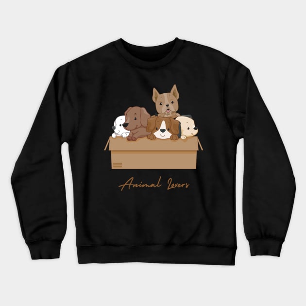 animals lovers cats dogs pets Crewneck Sweatshirt by creativitythings 